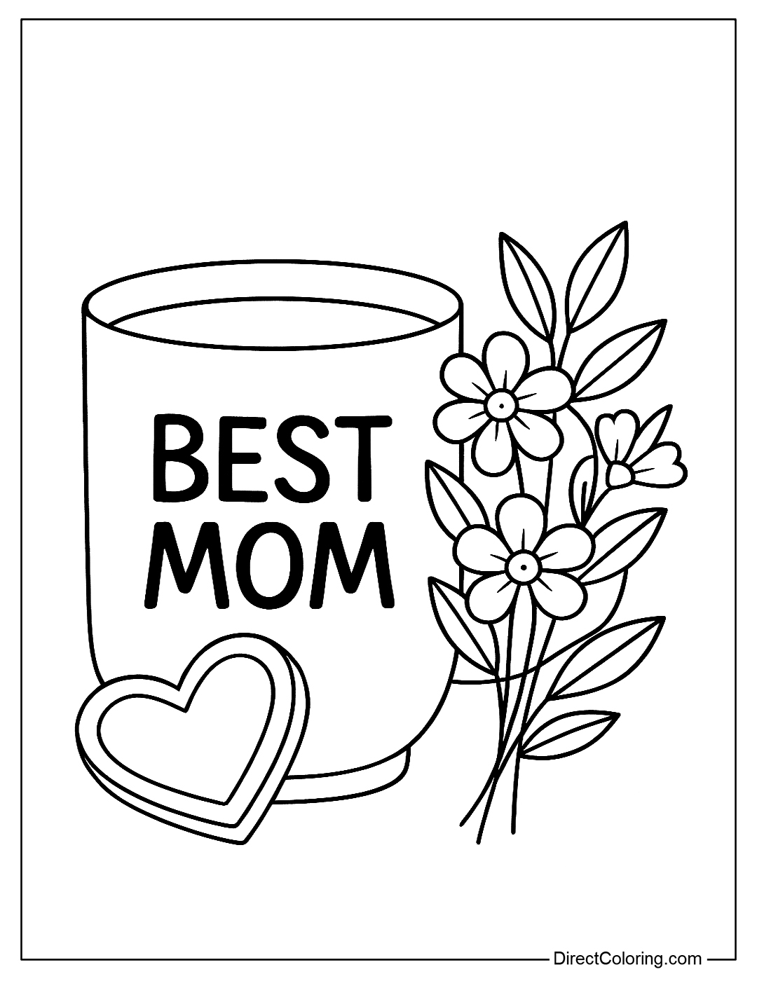 coloring page A cute ceramic cup with the words 